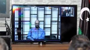 Saif al-Islam had appeared by video link in sessions at the start of trial ©EPA