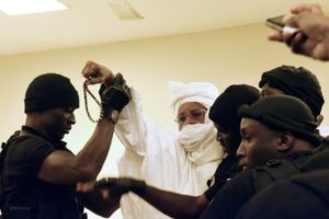 Hissène Habré, the former president of Chad, during his trial by the Extraordinary African Chambers in Dakar, Senegal, in 2015 ©Seyllou/Agence France-Presse — Getty Images